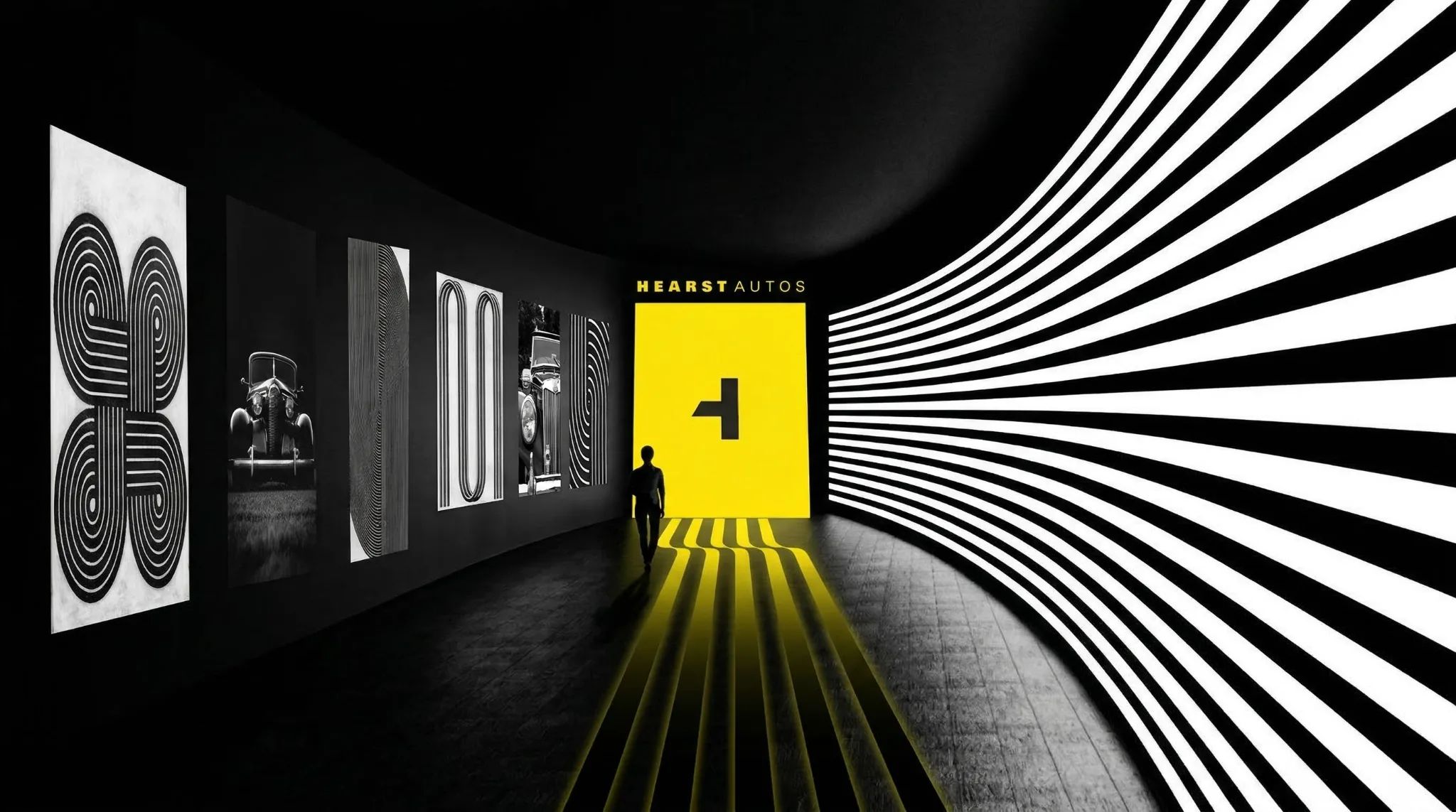 Op-art gallery environment