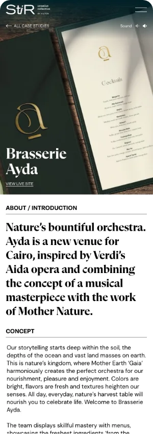 The Brasserie Ayda case study page