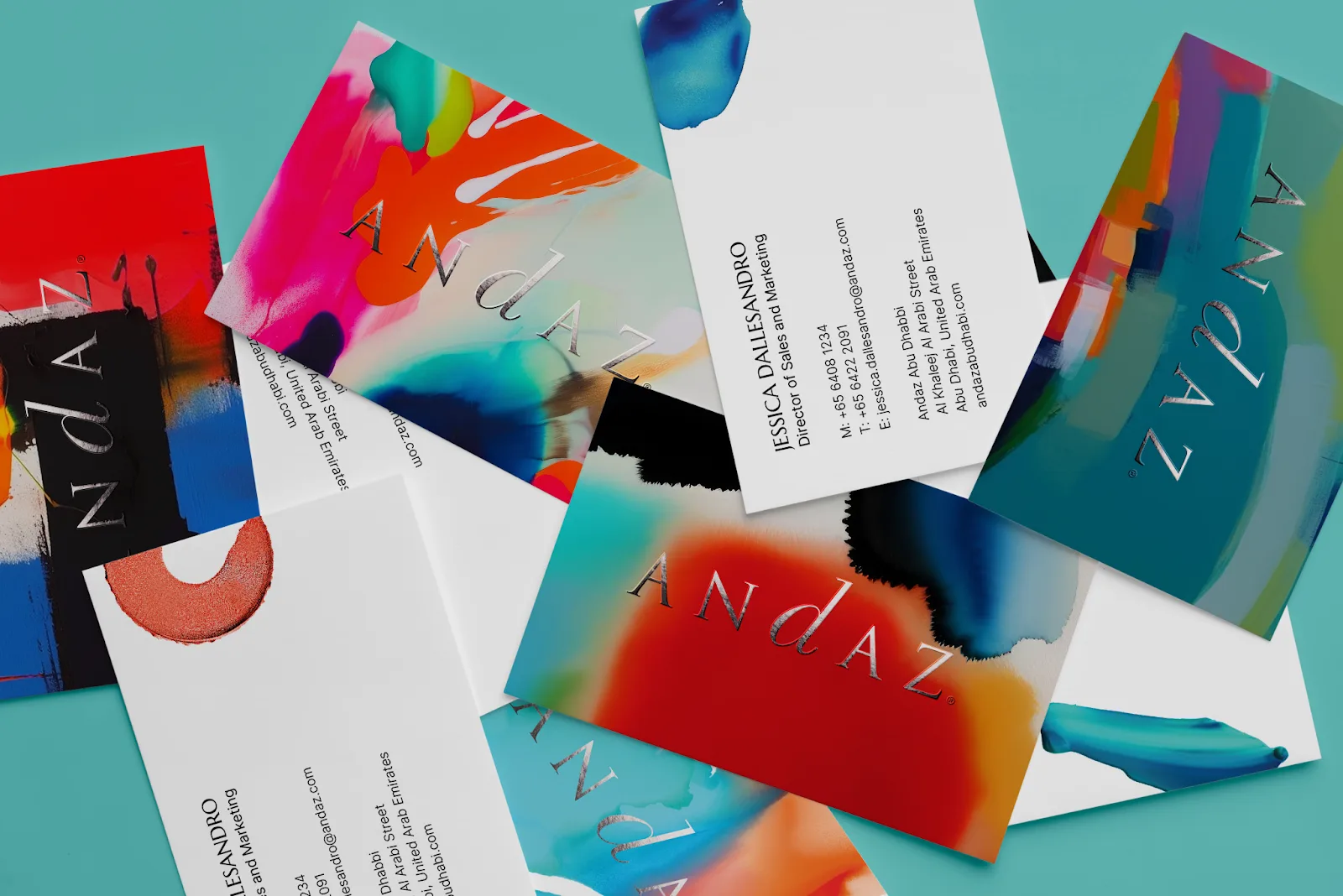 Business cards in the painted identity