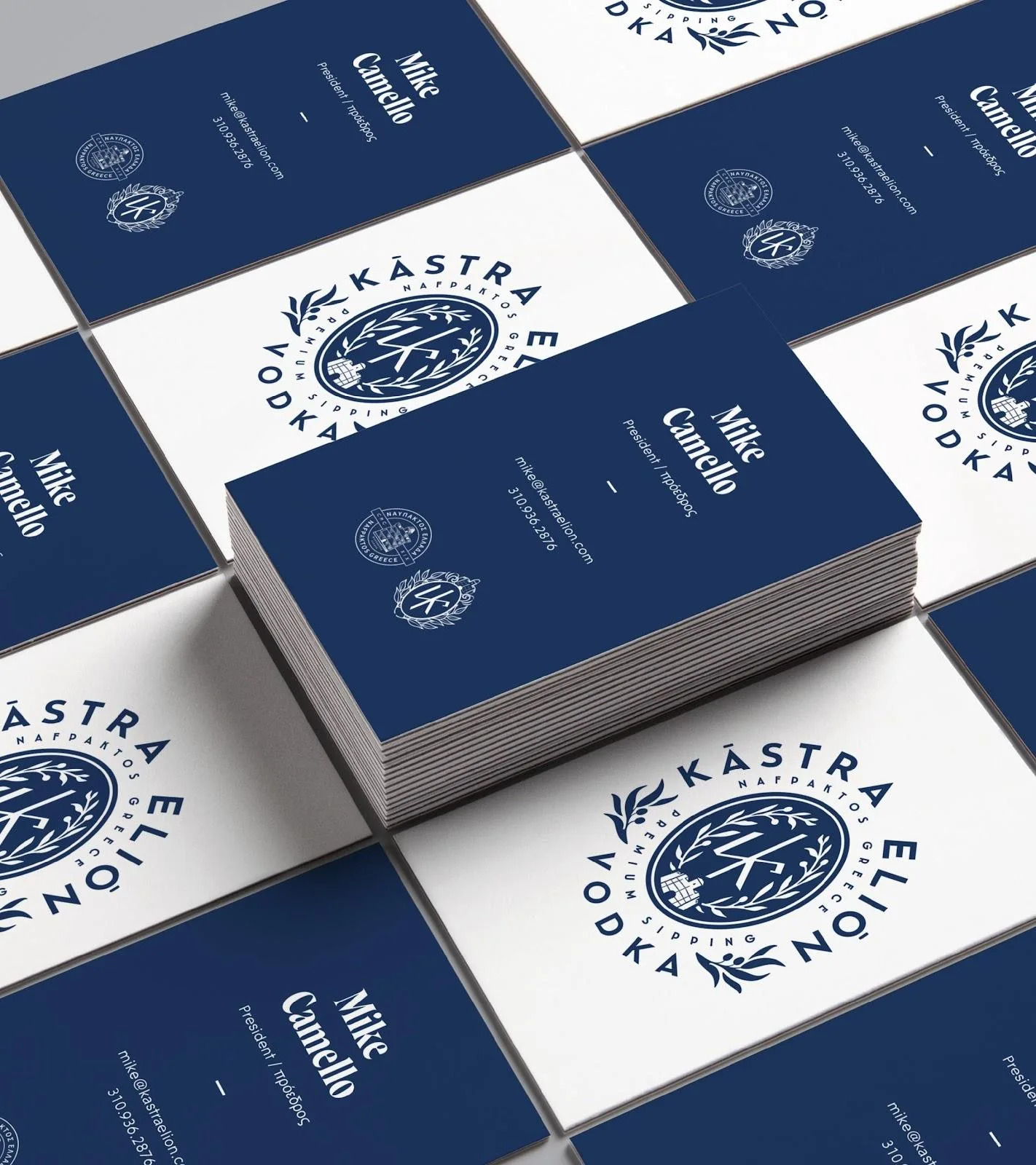 Business cards, stacked