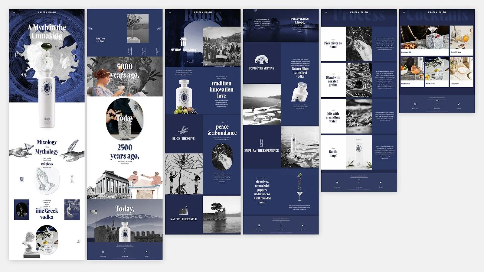 Every page of the site, laid out
