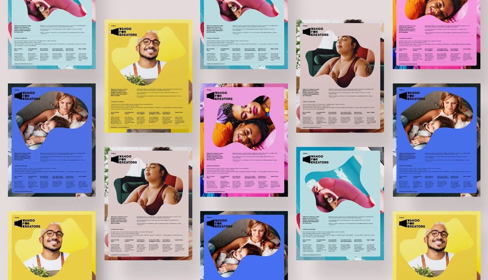 The poster system, laid out as a wall