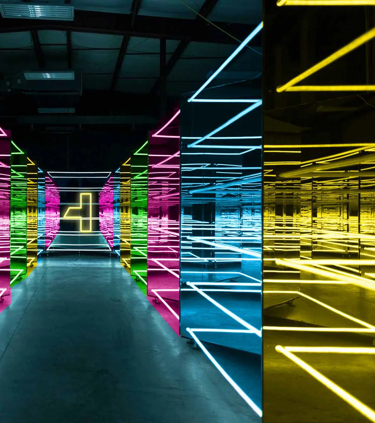 Neon environment in brand colours