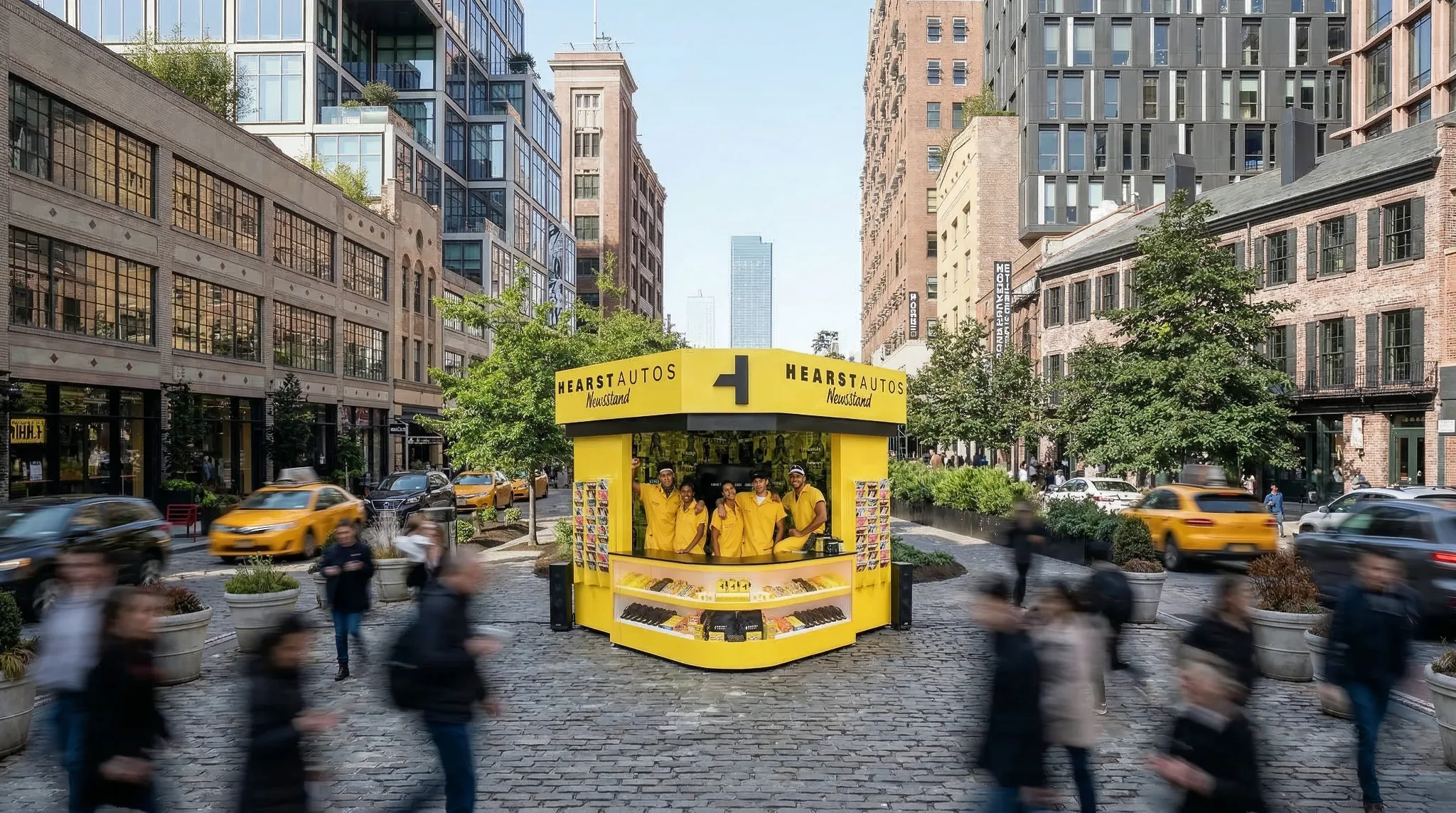 NYFW newsstand on the street